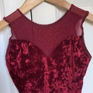 Vintage Red Velvet Bodysuit
